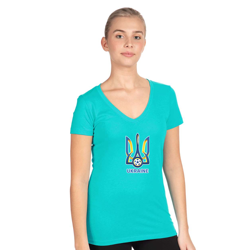 Women's Ukraine National Football Soccer Team  Next Level V-Neck T-Shirt